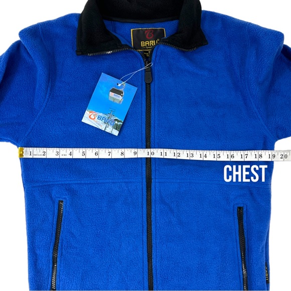 Baru Sports MENS SIZE XS Lightweight Fleece Full Zip Jacket Blue Zip Pockets New - Picture 11 of 14